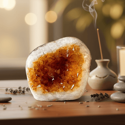 AAA Brazilian Citrine Geode | Natural Abundance Stone - Shubh Mala
