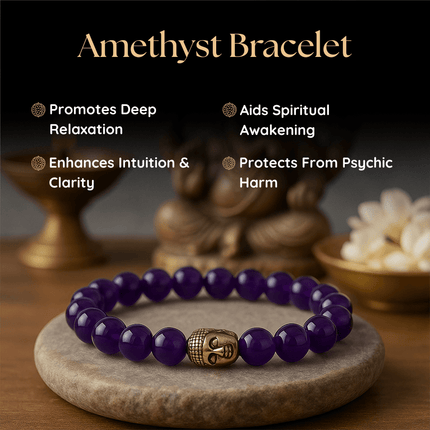 Amethyst Bracelet - Stress Relieving - Shubh Mala