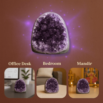 Aura Shield - Brazilian Raw Amethyst Cave Cluster (AAA Quality) - Shubh Mala