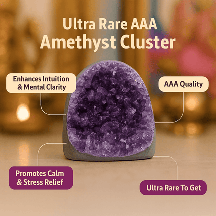 Aura Shield - Brazilian Raw Amethyst Cave Cluster (AAA Quality) - Shubh Mala