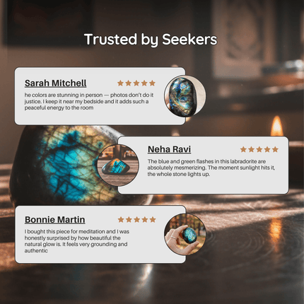 Mystic Shield - labradorite Crystal - Shubh Mala