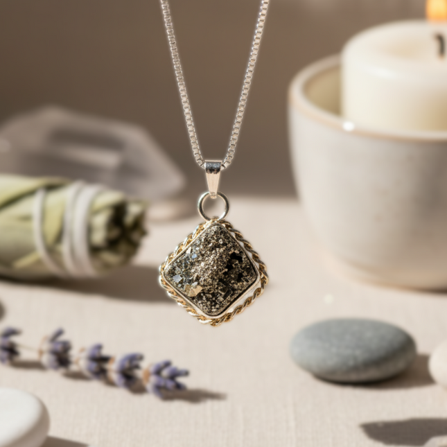 Raw Pyrite Pendant | Attract Prosperity