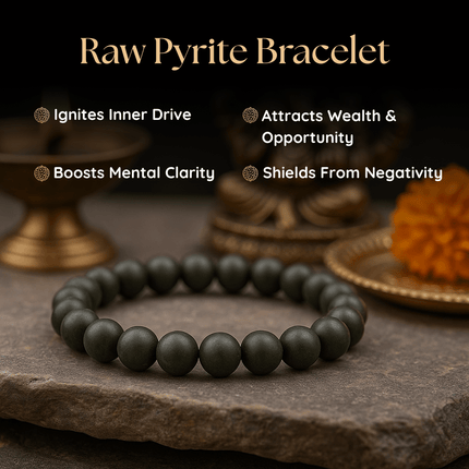 Raw Pyrite Bracelet - Prosperity Magnet - Shubh Mala