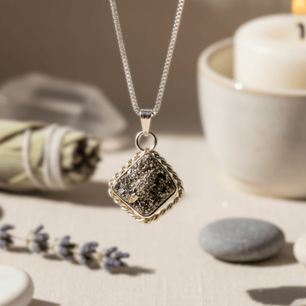 Raw Pyrite Pendant | Attract Prosperity - Shubh Mala