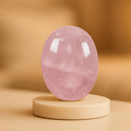 Rose Quartz Palm Stone for Love (AAA Grade) - Shubh Mala